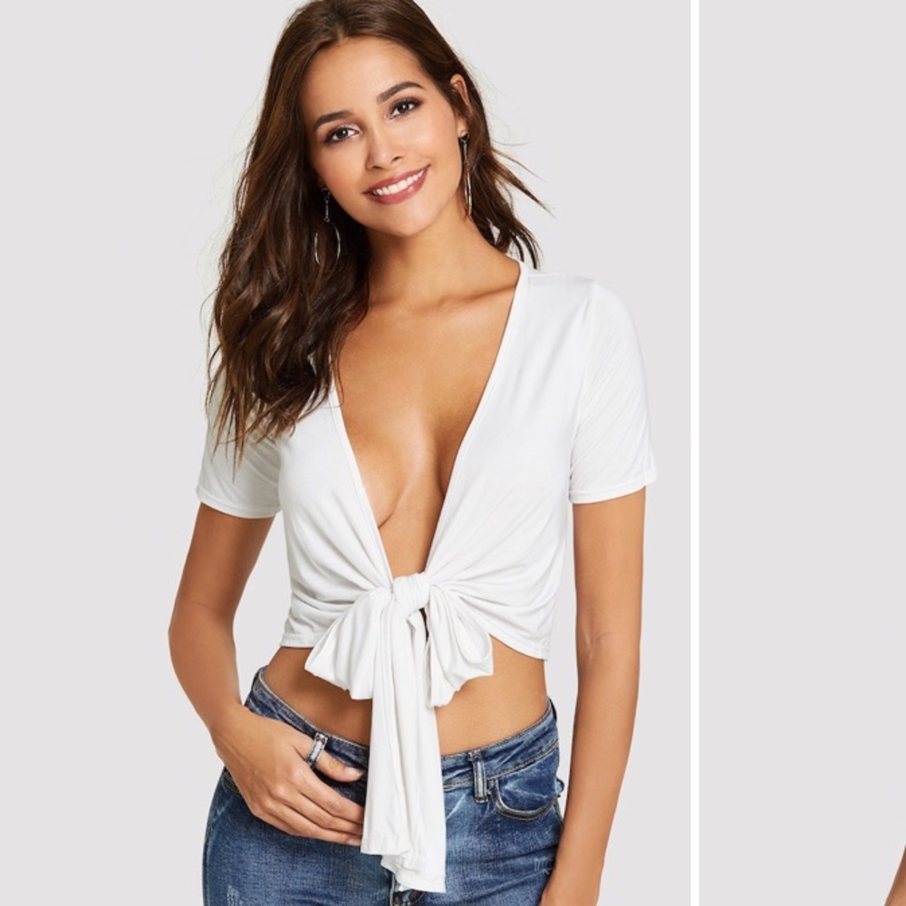 Bow Tie Front Crop Top